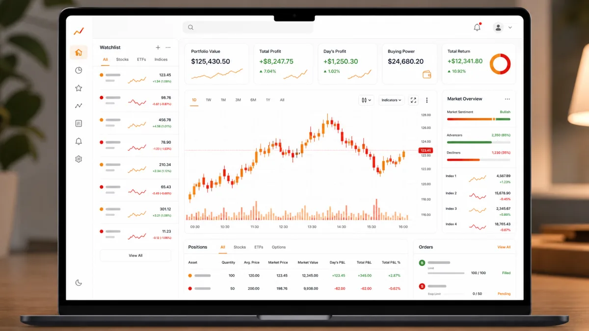 Prudente Portexia AI — painel da plataforma de trading